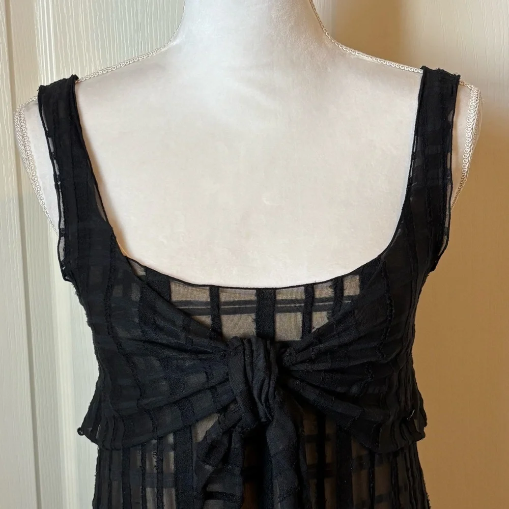 Chanel Spring 2006 Sheer Overlay Babydoll Dress Vintage Black Chiffon - Picture 10 of 16